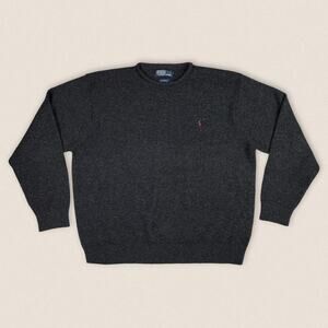 Vintage 90s Polo Ralph Lauren Grandpa Lambs Wool Sweater Size XL
